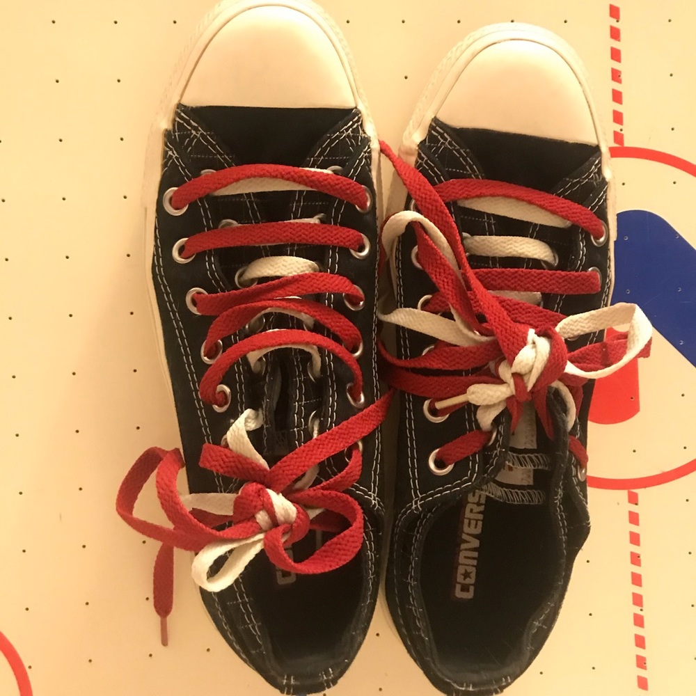 Black Converse Allstars double upper low top